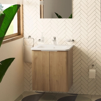 Vitra S20 Round Wall Hung 2-Door Vanity Unit and Basin 600mm Wide | Product Image