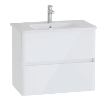 Vitra S20 Round Wall Hung 2-Drawer Vanity Unit and Basin 800mm Wide | Product Image