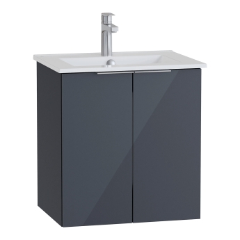 Vitra S20 Square Wall Hung 2-Door Vanity Unit and Basin 600mm Wide | Product Image