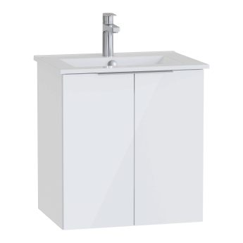 Vitra S20 Square Wall Hung 2-Door Vanity Unit and Basin 600mm Wide | Product Image