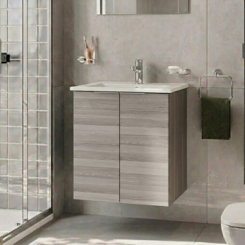 Vitra S20 Square Wall Hung 2-Door Vanity Unit and Basin 600mm Wide | Product Image