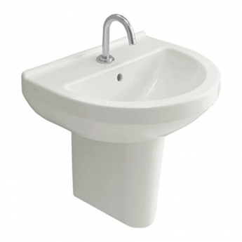 Vitra S50 Basin and Semi Pedestal 550mm Wide - 1 Tap Hole