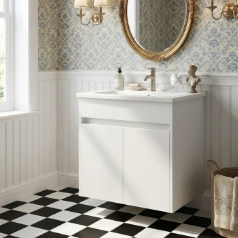 Vitra S50+ Wall Hung 2-Door Vanity Unit with Basin | Product Image