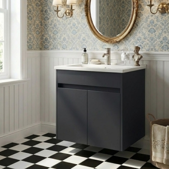 Vitra S50+ Wall Hung 2-Door Vanity Unit with Basin | Product Image