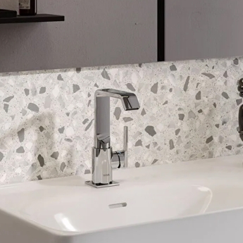 Vitra Suit Single Lever Side Action Basin Mixer Tap - Chrome | Product Image