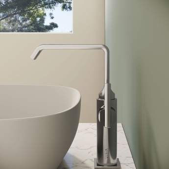 Vitra Suit Single Lever Side Action Tall Basin Mixer Tap - Chrome | Product Image