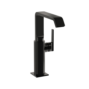 Vitra Suit Single Lever Side Action Tall Basin Mixer Tap - Glossy Black | Product Image