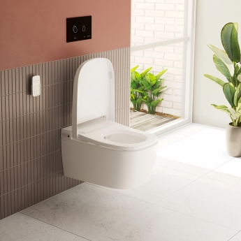 VitrA V-Care Essential Rimless Wall Hung Smart Toilet (inc Remote Control) | Product Image