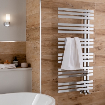 Vogue Aquila Chrome Designer Heated Towel Rail | Product Image