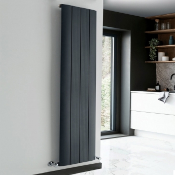 Vogue Astute Single Designer Vertical Radiator 1800mm H x 375mm W - Anthracite | Product Image