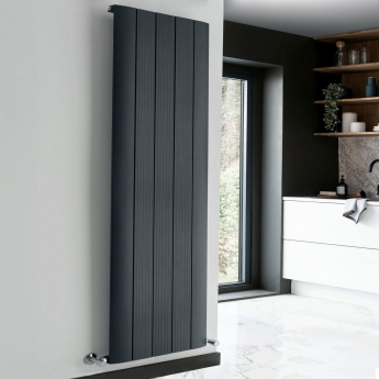 Vogue Astute Single Designer Vertical Radiator 1800mm H x 470mm W - Anthracite | Product Image