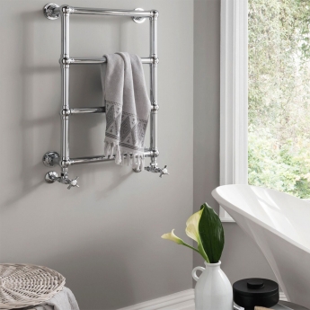 Vogue Ballerina Wall Mounted Heated Towel Rail 748mm H x 498mm W - Chrome | Product Image