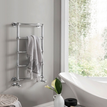 Vogue Ballerina Wall Mounted Chrome Traditional Towel Rail | Product Image