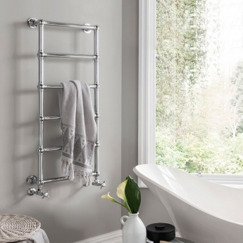 Vogue Ballerina Wall Mounted Chrome Traditional Towel Rail | Product Image