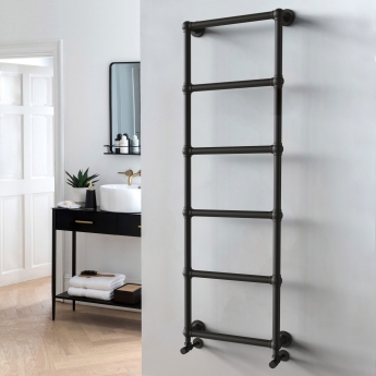 Vogue Ballerina Wall Mounted Matt Black Traditional Towel Rail | Product Image