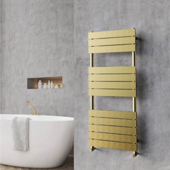 Vogue Concord Focus Brushed Brass Designer Heated Towel Rail | Product Image