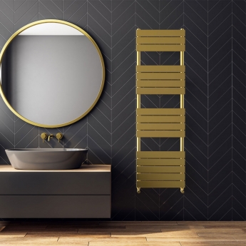 Vogue Concord Focus Brushed Brass Designer Heated Towel Rail | Product Image