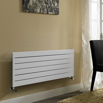 Vogue Fly Line Single Designer Horizontal Radiator 452mm H x 1200mm W - White | Product Image