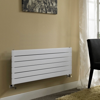 Vogue Fly Line Double Designer Horizontal Radiator 452mm H x 900mm W - White | Product Image