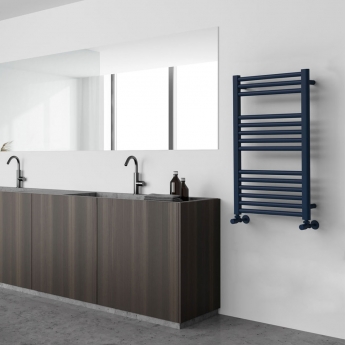 Vogue Focus Colours Straight Heated Ladder Towel Rail 800mm H x 500mm W - Steel Blue | Product Image