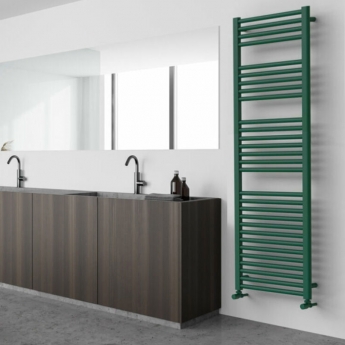 Vogue Focus Colours Straight Heated Ladder Towel Rail 1500mm H x 500mm W - Moss Green | Product Image