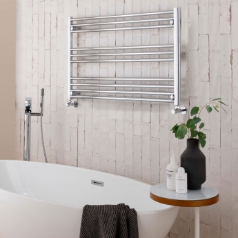 Vogue Focus Horizontal Straight Heated Ladder Towel Rail 600mm H x 1000mm W - Chrome | Product Image