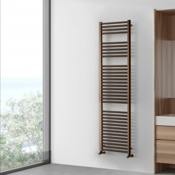 Vogue Focus Metallics Straight Heated Ladder Towel Rail 1800mm H x 500mm W - Brushed Bronze | Product Image