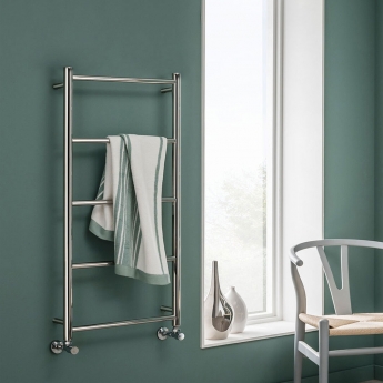 Vogue Galaxy Straight Heated Ladder Towel Rail 1200mm H x 500mm W - Polished Stainless Steel | Product Image
