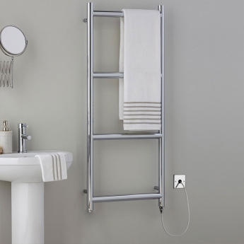 Vogue Grace Electric Heated Towel Rail 1200mm H x 500mm W - Chrome | Product Image