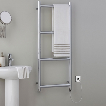 Vogue Grace Electric Chrome Heated Ladder Towel Rail | Product Image