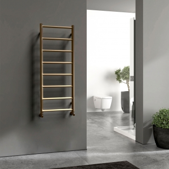 Vogue Rhomba Designer Heated Towel Rail 1200mm H x 500mm W - Matt Bronze | Product Image