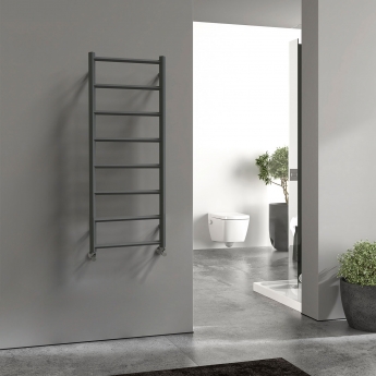 Vogue Rhomba Designer Heated Towel Rail 1200mm H x 500mm W - Textured Grey | Product Image