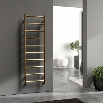 Vogue Rhomba Matt Bronze Designer Aluminium Ladder Towel Rail | Product Image