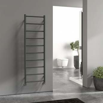 Vogue Rhomba Textured Grey Designer Aluminium Ladder Towel Rail | Product Image