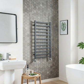 Vogue Serene Designer Heated Towel Rail 1000mm H x 500mm W - Anthracite | Product Image