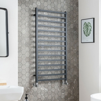 Vogue Serene Anthracite Square Tube Designer Ladder Towel Rail | Product Image