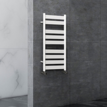 Vogue Vela Designer Heated Towel Rail 950mm H x 500mm W - White | Product Image