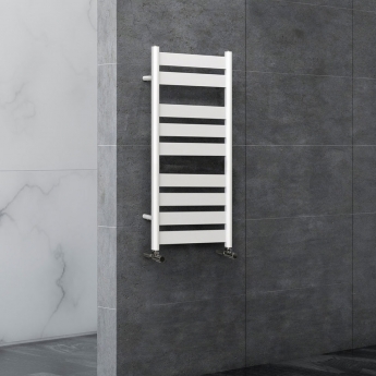 Vogue Vela White Designer Heated Ladder Towel Rail | Product Image