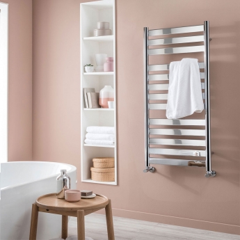 Vogue Vela Designer Heated Towel Rail 1300mm H x 500mm W - Chrome | Product Image