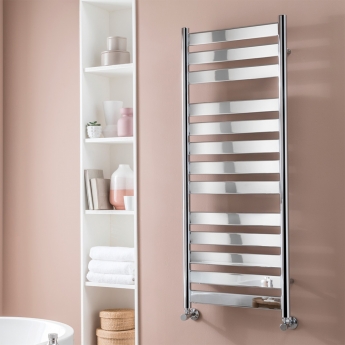 Vogue Vela Chrome Designer Heated Ladder Towel Rail | Product Image