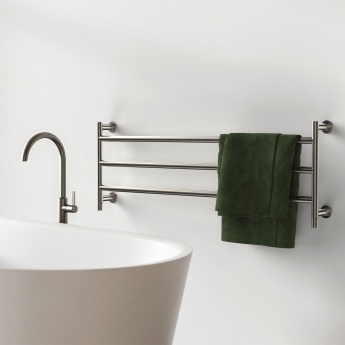 Vogue Vivid IV Horizontal Heated Towel Rail 400mm H x 1200mm W - Chrome | Product Image