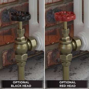 West Rosa Traditional Manual Radiator Valve and Lockshield Angled - Antique Brass | Product Image