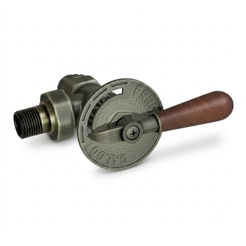 West Abbey Throttle Angled Manual Radiator Valve and Lockshield - Old English Brass | Product Image