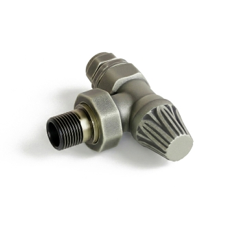 West Abbey Throttle Angled Manual Radiator Valve and Lockshield - Old English Brass | Product Image
