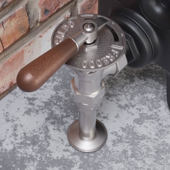 West Abbey Throttle Angled Manual Radiator Valve and Lockshield - Satin Nickel | Product Image