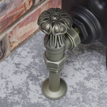 West Abbey Angled Manual Radiator Valve and Lockshield - Old English Brass | Product Image