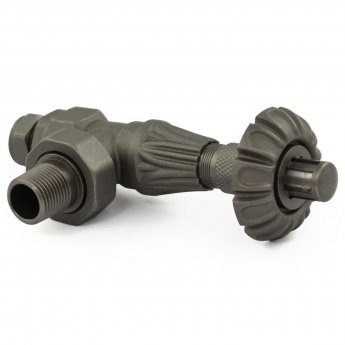 West Abbey Angled TRV Thermostatic Radiator Valve and Lockshield - Light Pewter