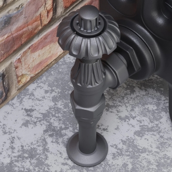 West Abbey Angled TRV Thermostatic Radiator Valve and Lockshield - Light Pewter | Product Image