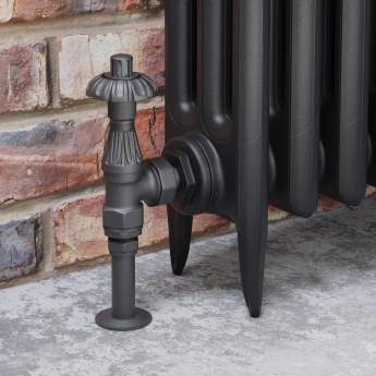 West Abbey Angled TRV Thermostatic Radiator Valve and Lockshield - Light Pewter | Product Image