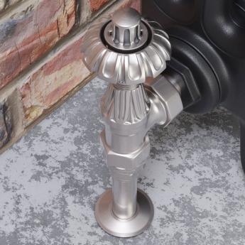 West Abbey Angled TRV Thermostatic Radiator Valve and Lockshield - Satin Nickel | Product Image